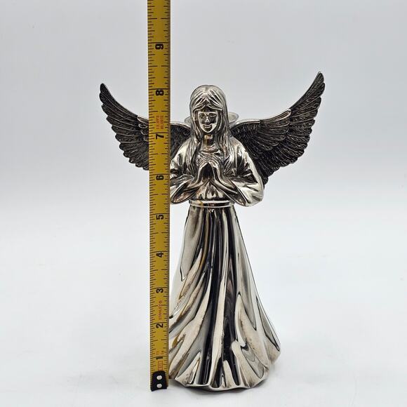 International Silver Company Angel Candle Holder Statue Silver Plated Figurine - Picture 7 of 7